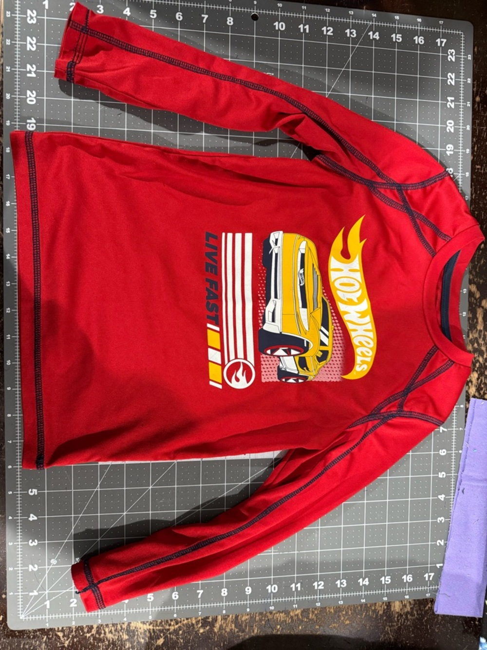 jumping beans Red Long-Sleeve t-shirt with Yellow Hot Wheels Car Graphic